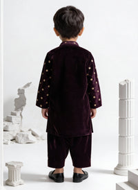 Burgundy Magic Velvet Kurta Set