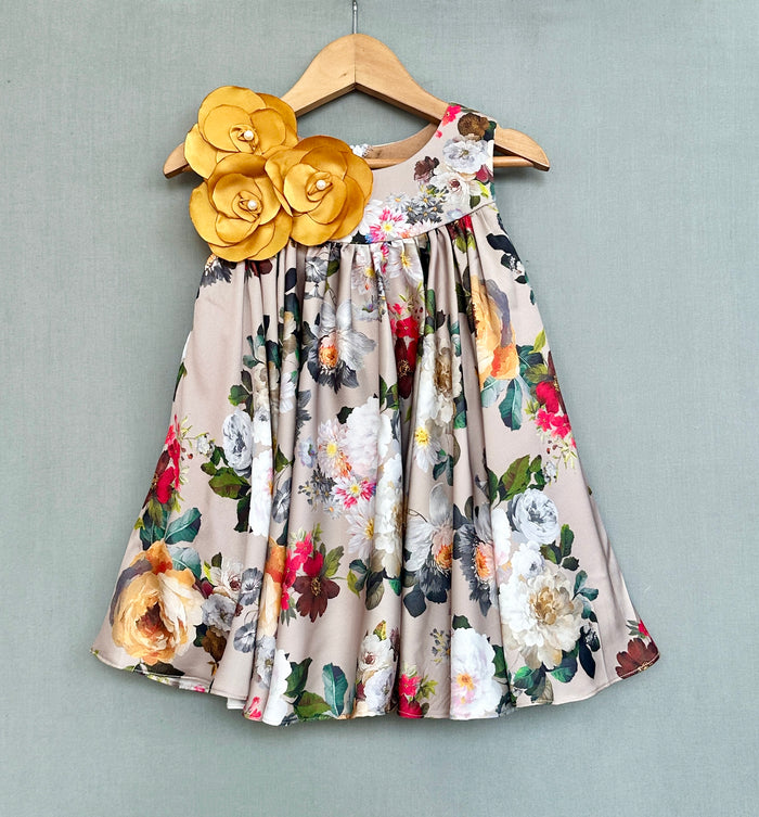 Floral Dress with Handmade flowers