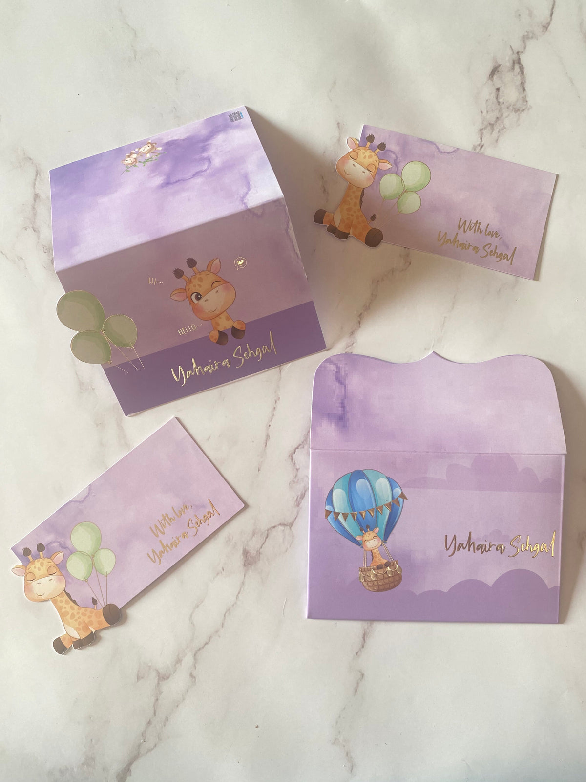 Giraffe Balloon Adventure Set (Lavender)
