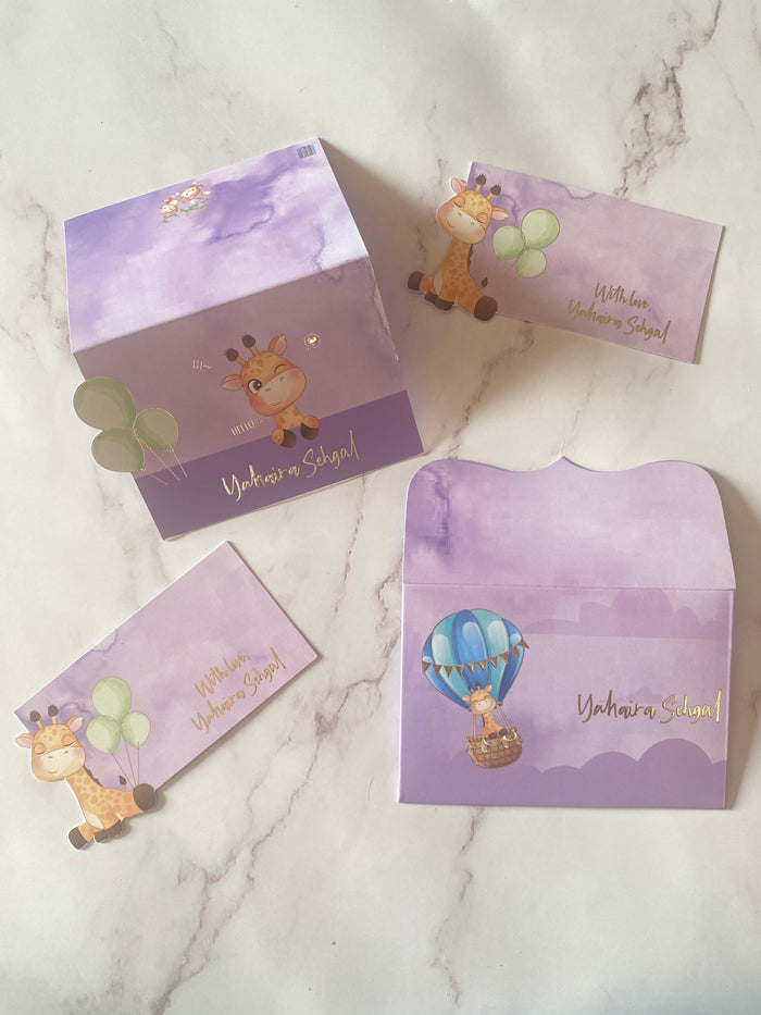 Giraffe Balloon Adventure Set (Lavender)