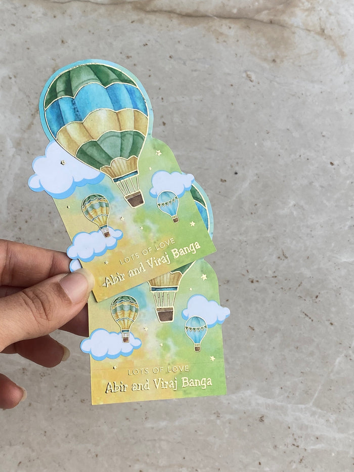 Hot Air Balloon Tags (Green & Yellow)