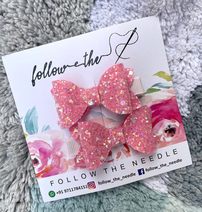 Faux Leather Sprinkle Hairbow