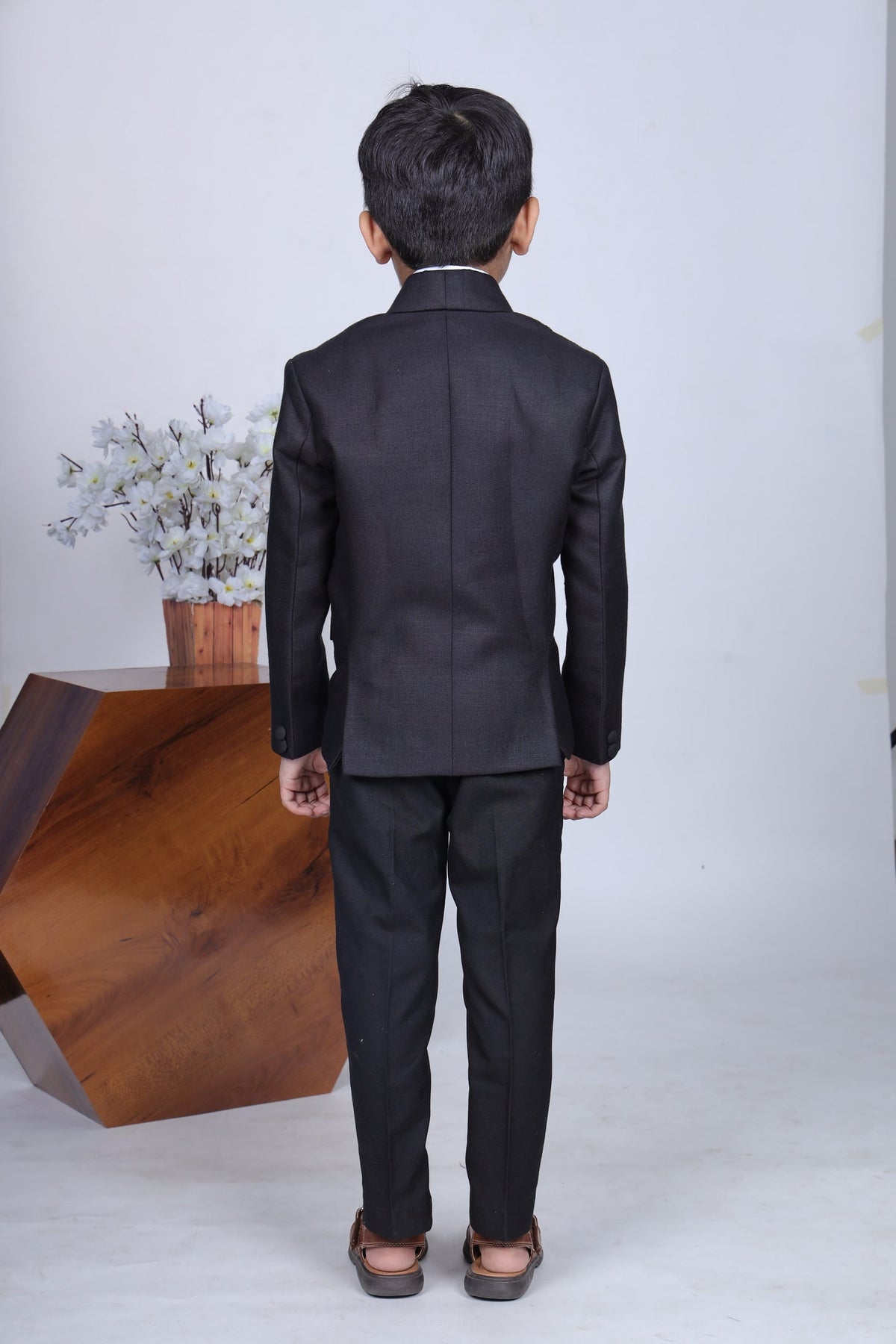 Black Tuxedo With Stylish Panel Shirt Pant With Bowtie Set