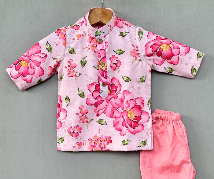 Pink Floral Kurta with Pant