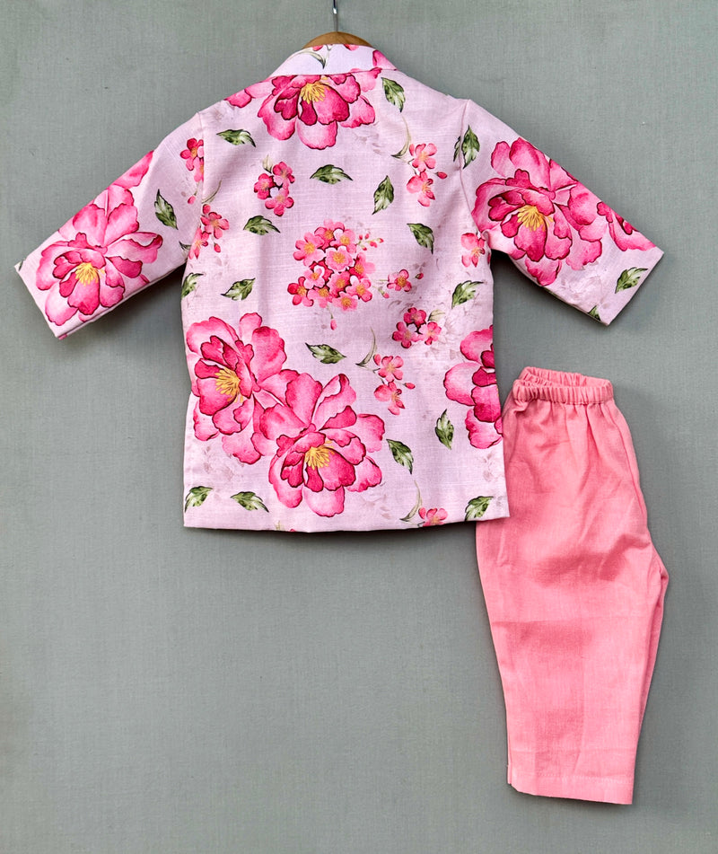 Pink Floral Kurta with Pant