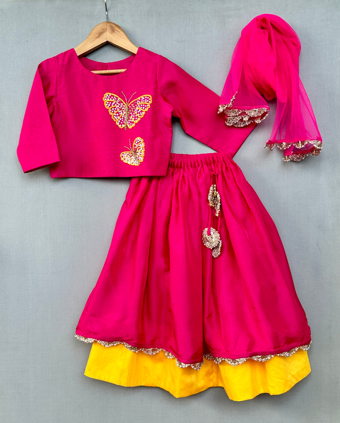 Butterfly embroidered lehenga set