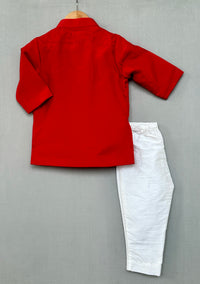 Sequin Heart embroidered attached jacket with Kurta & Pant