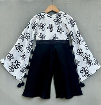 Stylish Black & White Floral Jumpsuit