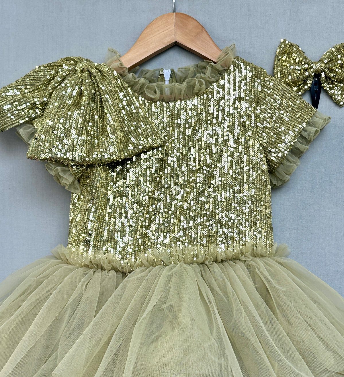 Dazzling Green & Gold Sequin Gown