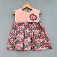 Vintage Floral Dress with Sailor Collar