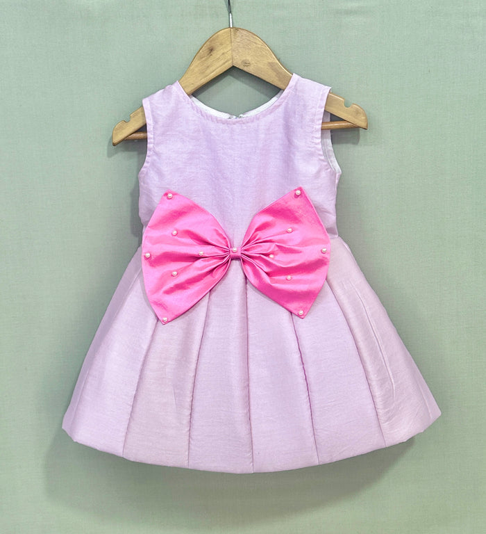 Signature Flaired Dress with Pink Bow