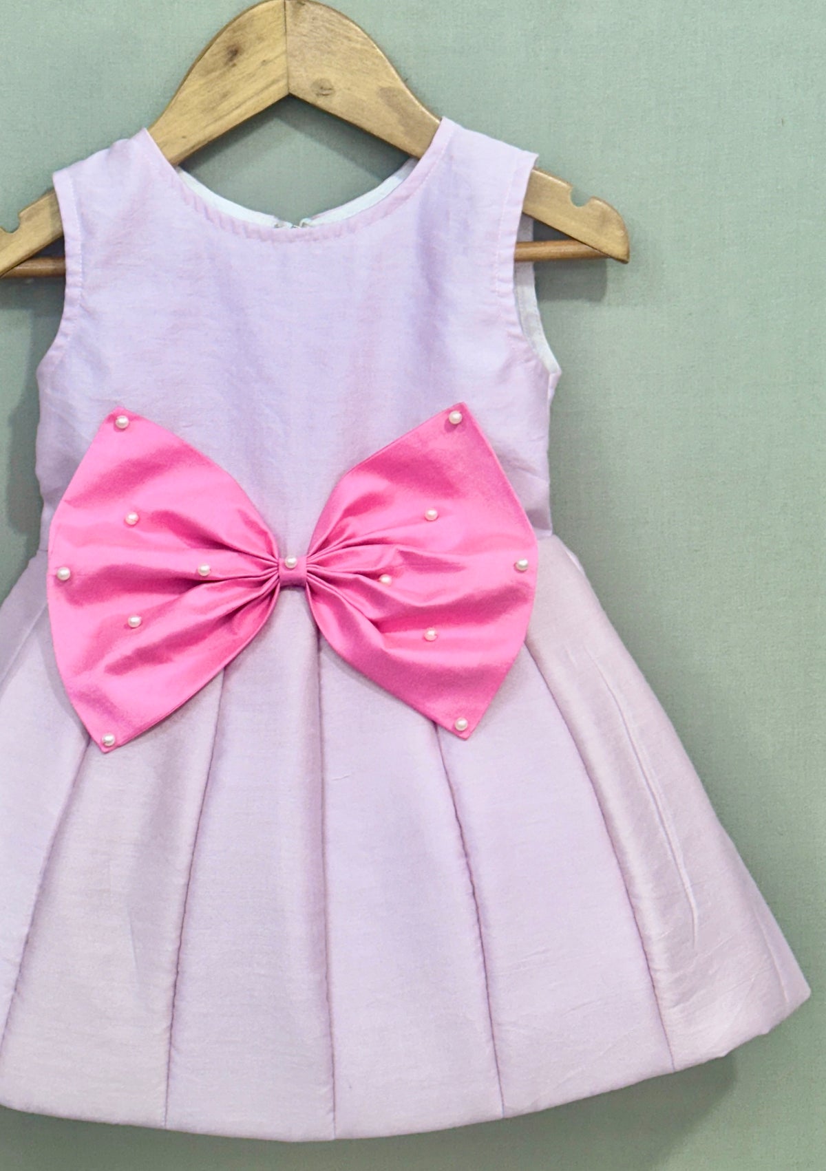 Signature Flaired Dress with Pink Bow