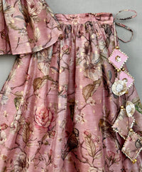 Embroidered Blush Pink Floral Lehenga Set
