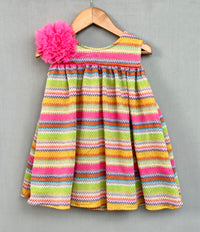 Multicolour Striped Knitted Dress