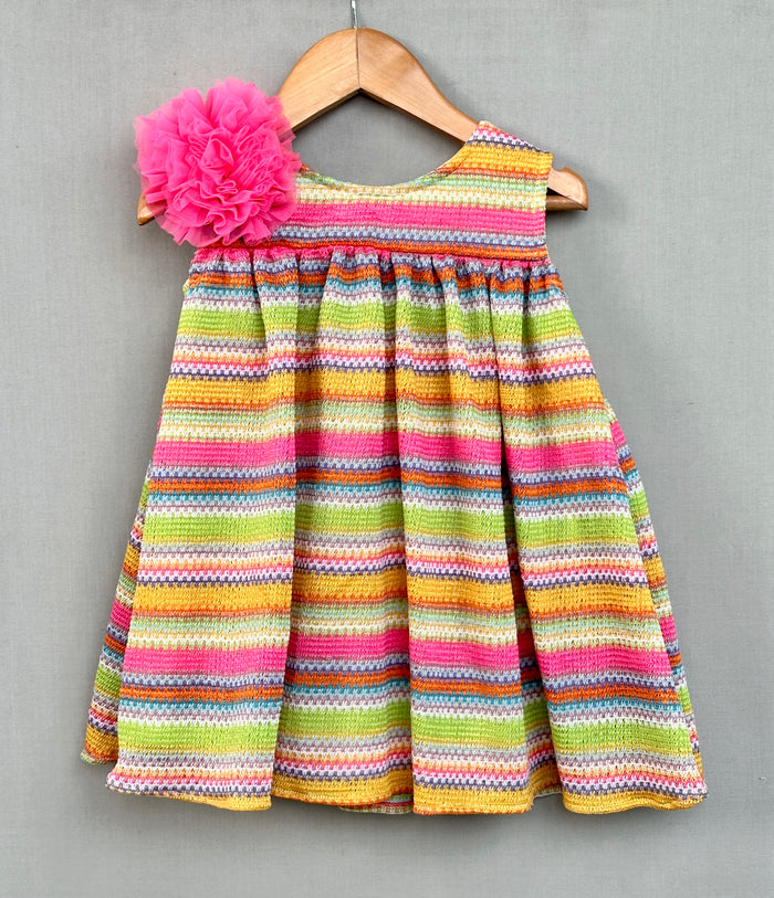 Multicolour Striped Knitted Dress