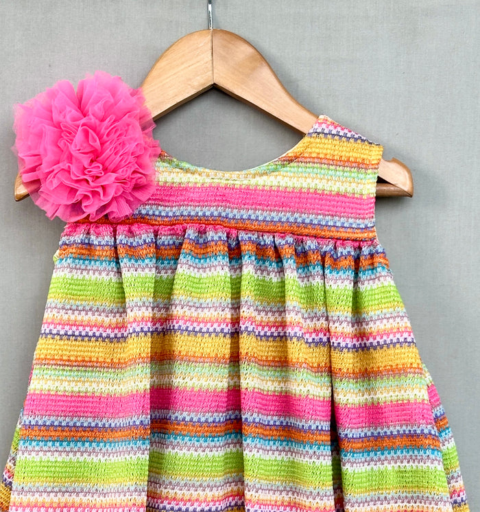 Multicolour Striped Knitted Dress