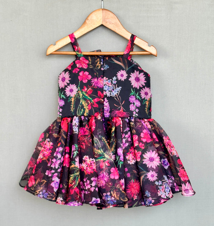 3D Flower Appliqe Dress in Soft Organza