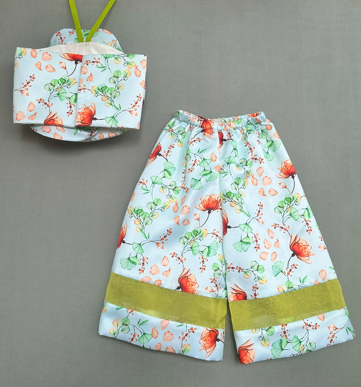 Floral Print Co-ord Set with 3D Flower