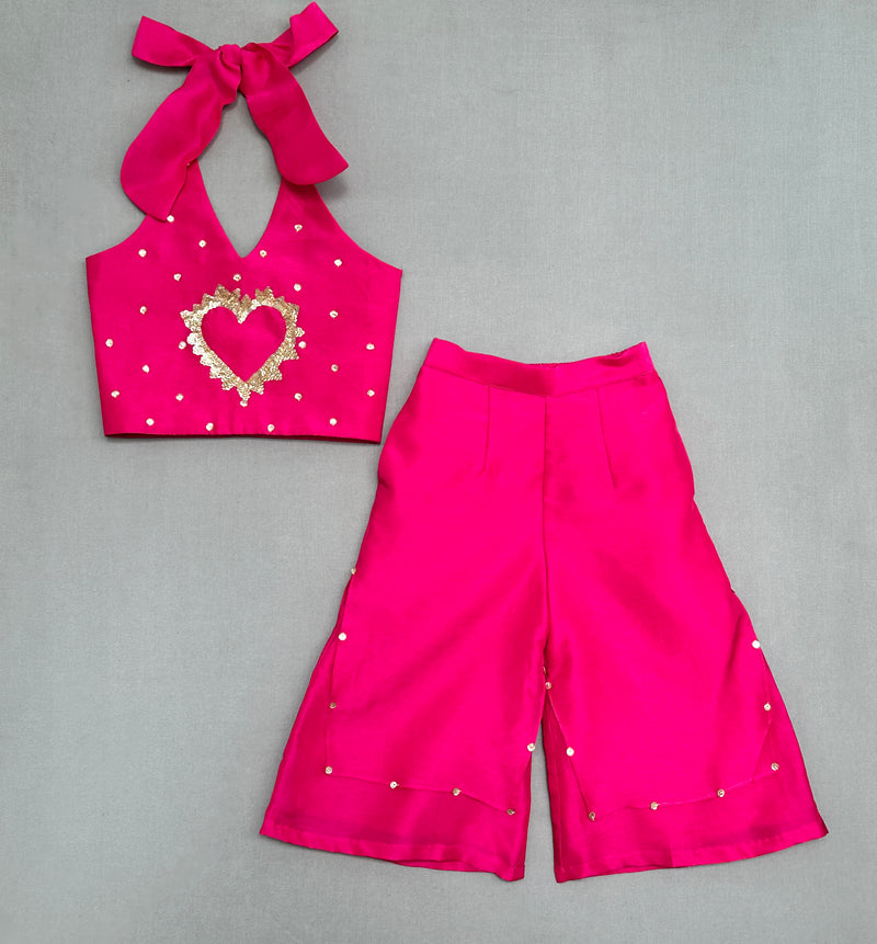 Halter neck Co-ord Set with Sequin Embroidery