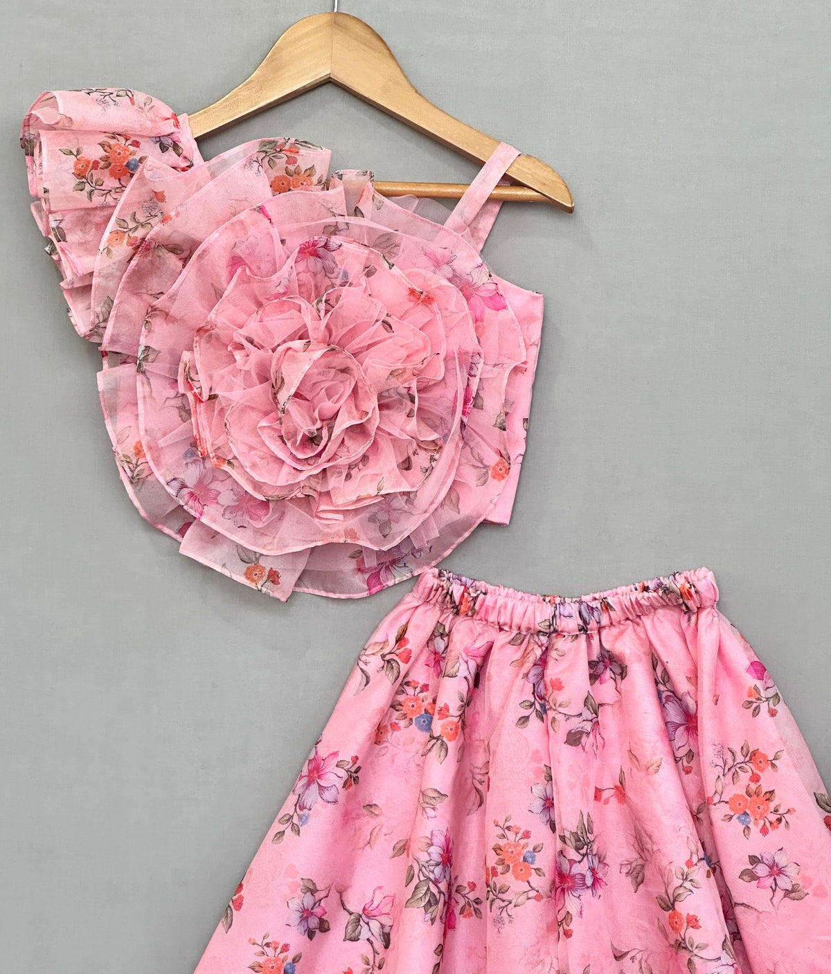3D Organza Flower Top with Palazzo