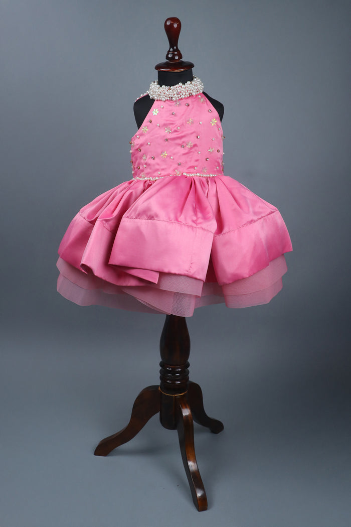 onion pink dress purles work head band and with bow