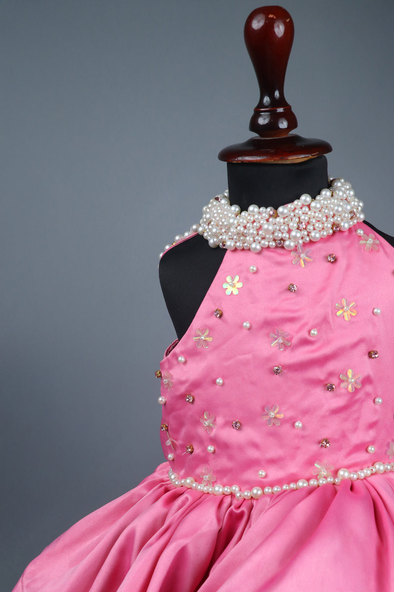 onion pink dress purles work head band and with bow