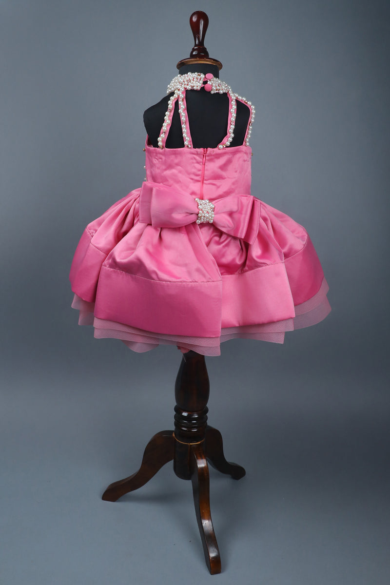 onion pink dress purles work head band and with bow