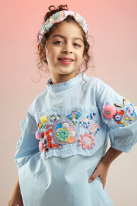 Fly High Embroidered Dress Mini For Kids