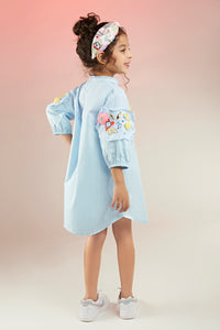 Fly High Embroidered Dress Mini For Kids