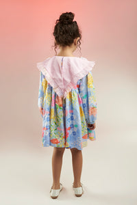 Dandy Bloom Embroidered Printed Baby Doll Dress Kids