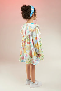Flutter Bloom Embellished Printed Baby Doll Kids Dress