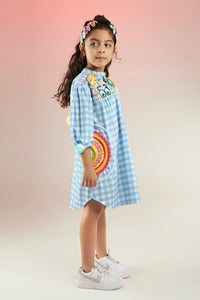 KEWT Gingham Embroidered Printed Dress Mini Kids