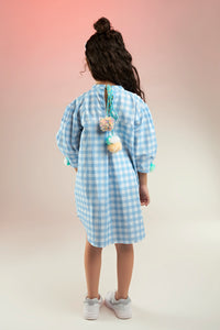 KEWT Gingham Embroidered Printed Dress Mini Kids