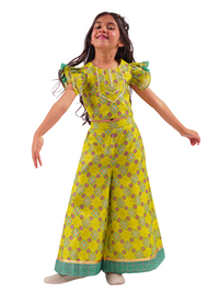 Rangoli Crop Top With Palazzo Co Ordinate Set