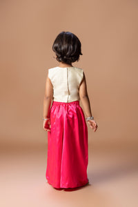 BEIDGE HEAVY APPLIQUE EMBROIDERED BLOUSE WITH PLAZO SET