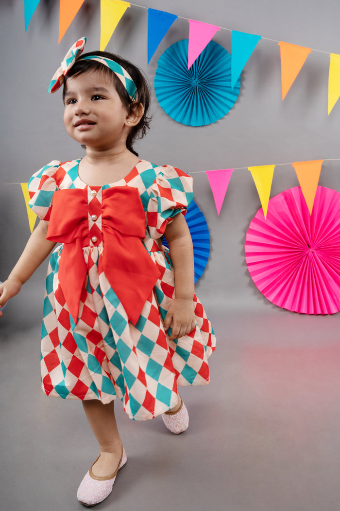CARNIVAL DIAMONDS PRINTED STYLISH DRESS