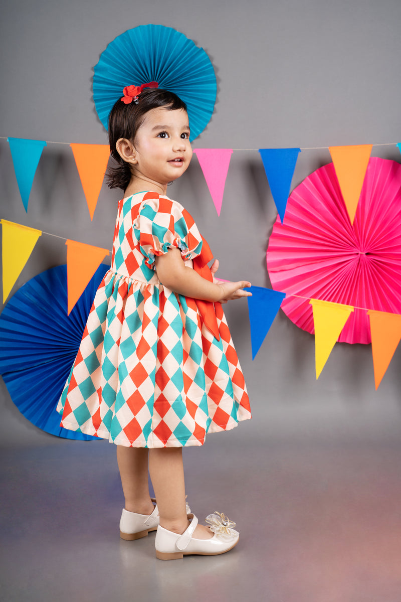 CARNIVAL DIAMONDS PRINTED STYLISH DRESS