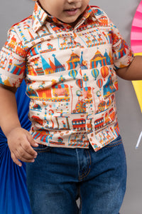 CARNIVAL CIRCUS PRINTED HALF SHIRT