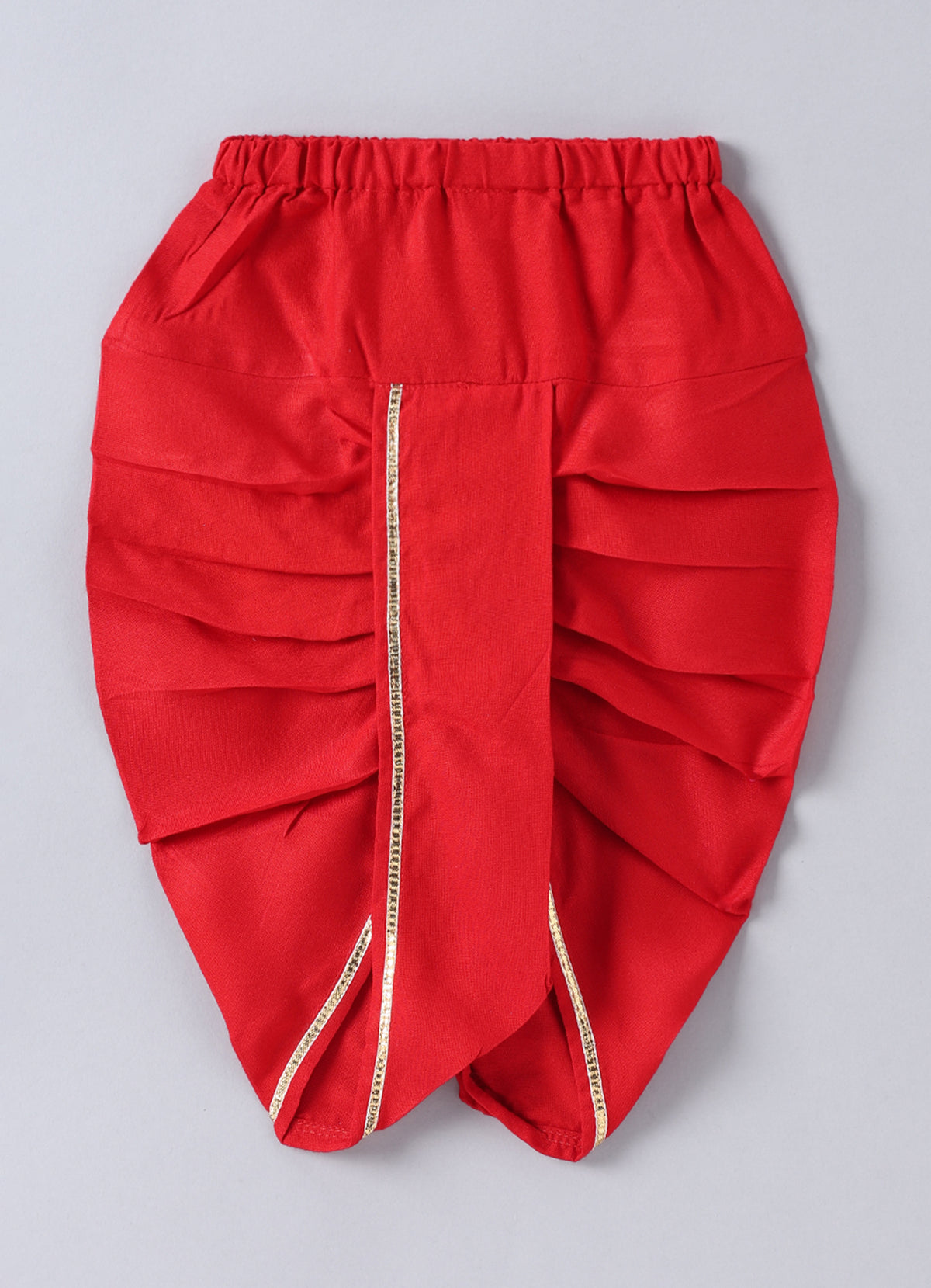 JAMANA BOY RED WITH PARACHUTE/AEROPLANE EMBROIDERY FRONT OPEN TOP WITH DHOTI SET
