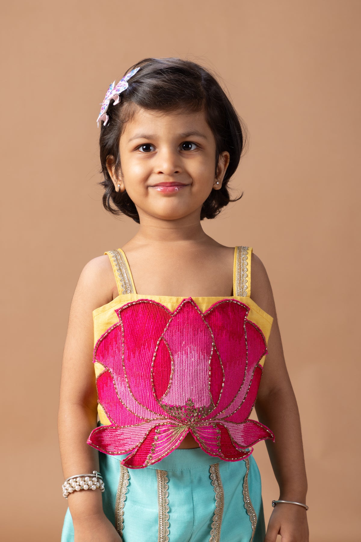 LOTUS HEAVY EMBROIDERY SPAGHETI TOP WITH PLAZO SET