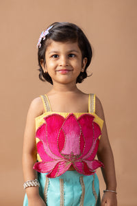 LOTUS HEAVY EMBROIDERY SPAGHETI TOP WITH PLAZO SET