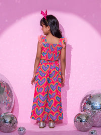 Barbie's Girls Peach Top with Pant Co-ordinate set