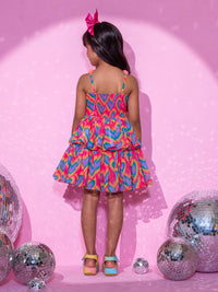 Barbie's Girls Peach Two Layered Dress