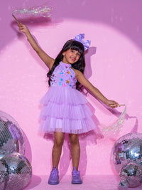 Barbie's Girls Purple Three Layered Dress