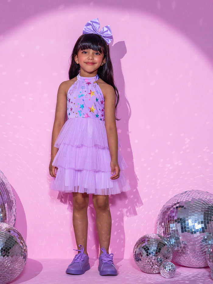 Barbie's Girls Purple Three Layered Dress