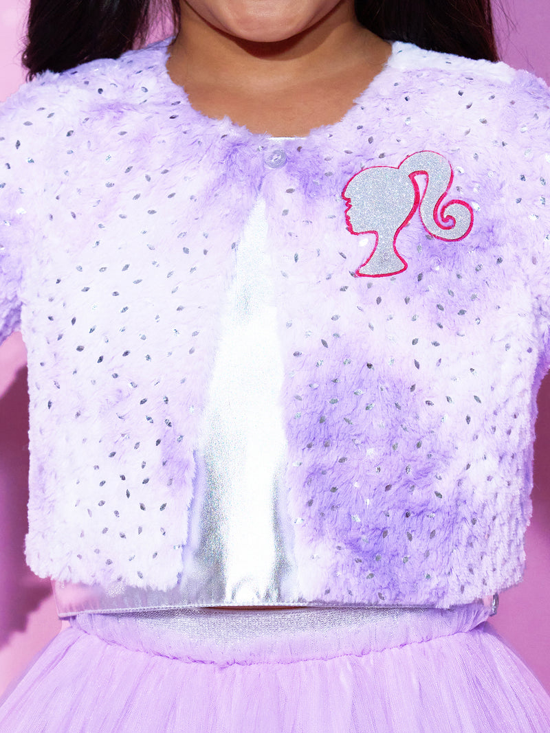 Barbie's Girls Purple Shrug and Skirt with Bustier Co-ordinate set