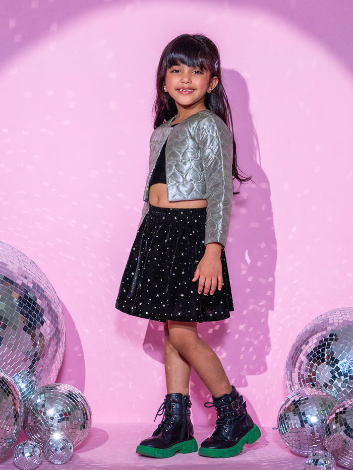 Barbie's Girls Sliver Shrug and Skirt with Bustier Co-ordinate set