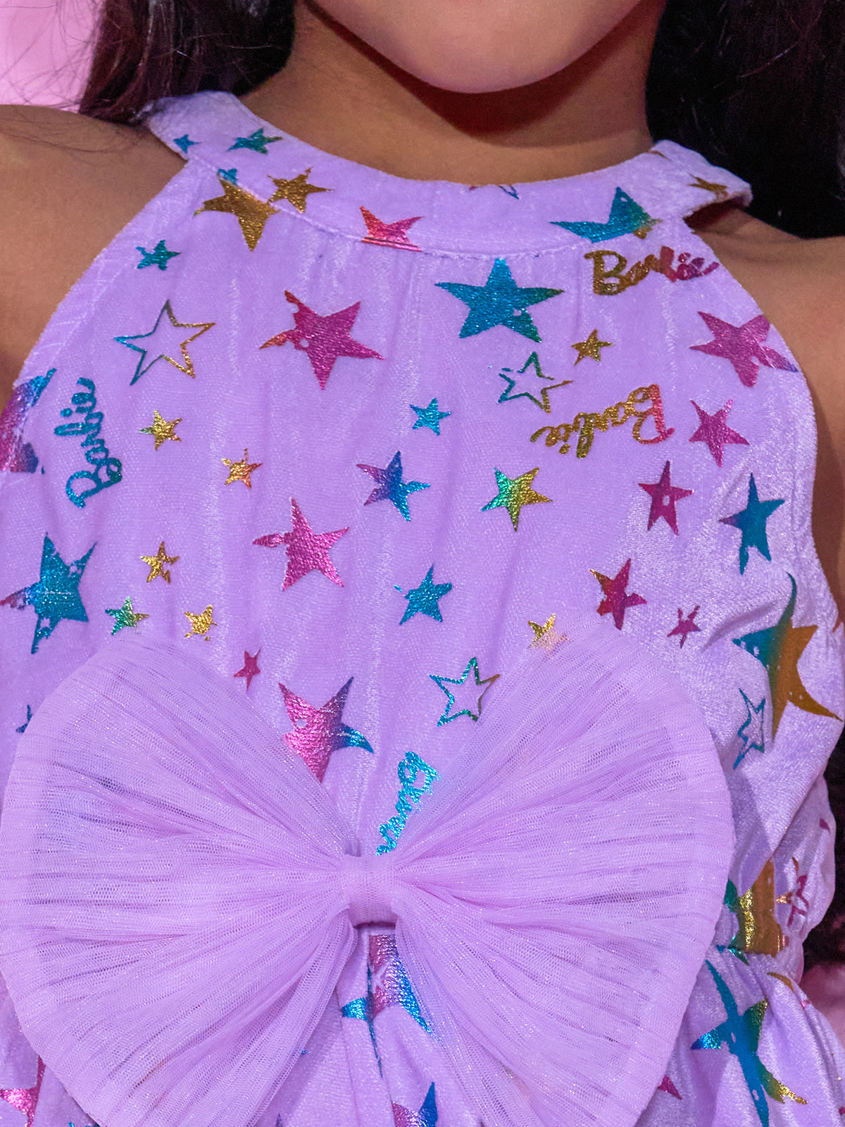 Barbie's Girls Purple Jumper with 3D bow