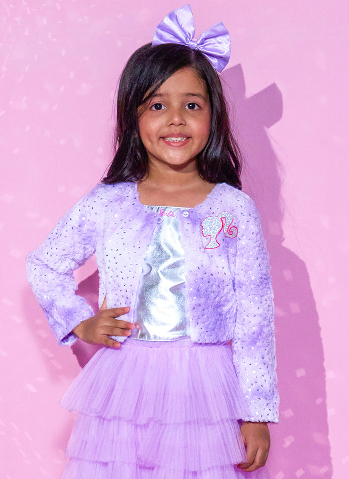 Barbie's Girls Purple Shrug and Skirt with Bustier Co-ordinate set