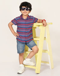 Sassy Boho Boys Blue Shirt From The Sibling Collection
